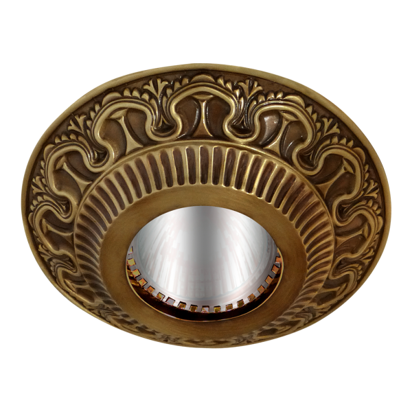 LUMINAIRE DE SURFACE CÓRDOBA IP44 COLLECTION VERRE TRANSPARENT EN LAITON BROSSÉ ANTIQUE