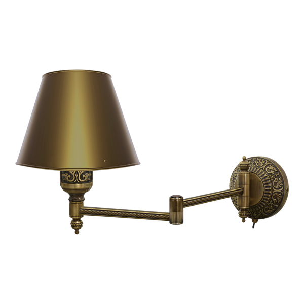 APPLIQUE MURALE AVEC INTERRUPTEUR CORDON SANS ABAT-JOUR EMPORIO II EN PATINE MAT