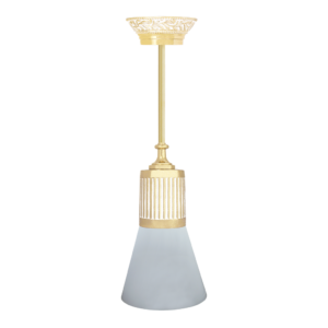 LAMPE SUSPENDUE EN LAITON VIENNA GLASS & PIPE COLLECTION EN PATINE OR BLANC