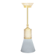 LAMPE SUSPENDUE EN LAITON VIENNA GLASS & PIPE COLLECTION EN PATINE OR BLANC