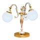 LAMPE DE TABLE EN LAITON AVEC VERRE CATANIA II PATINE OR BLANC