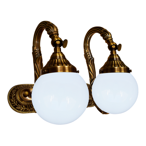 LUMINAIRE MURAL AVEC VERRE SAN MARINO II EN LAITON BROSSÉ ANTIQUE