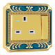 PRISE BRITANNIQUE SIENA SMALTO ITALIANO COLLECTION EN OR BRILLANT AVEC BLEU SAPPHIRE